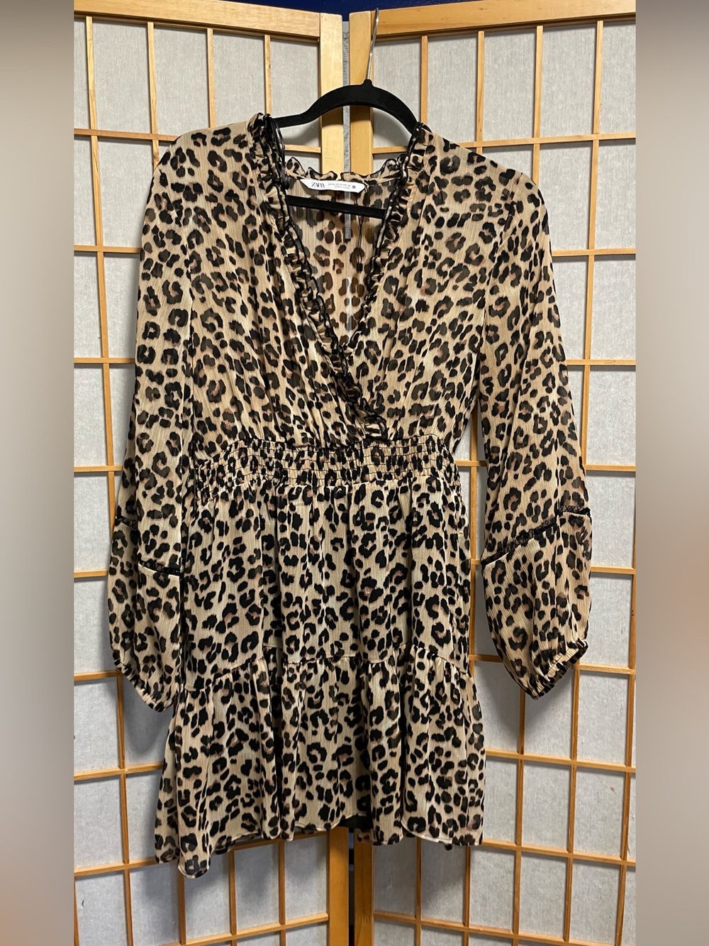 ZARA 237 LONG SLEEVES ANIMAL PRINT MINI DRESS - Picture 2 of 6